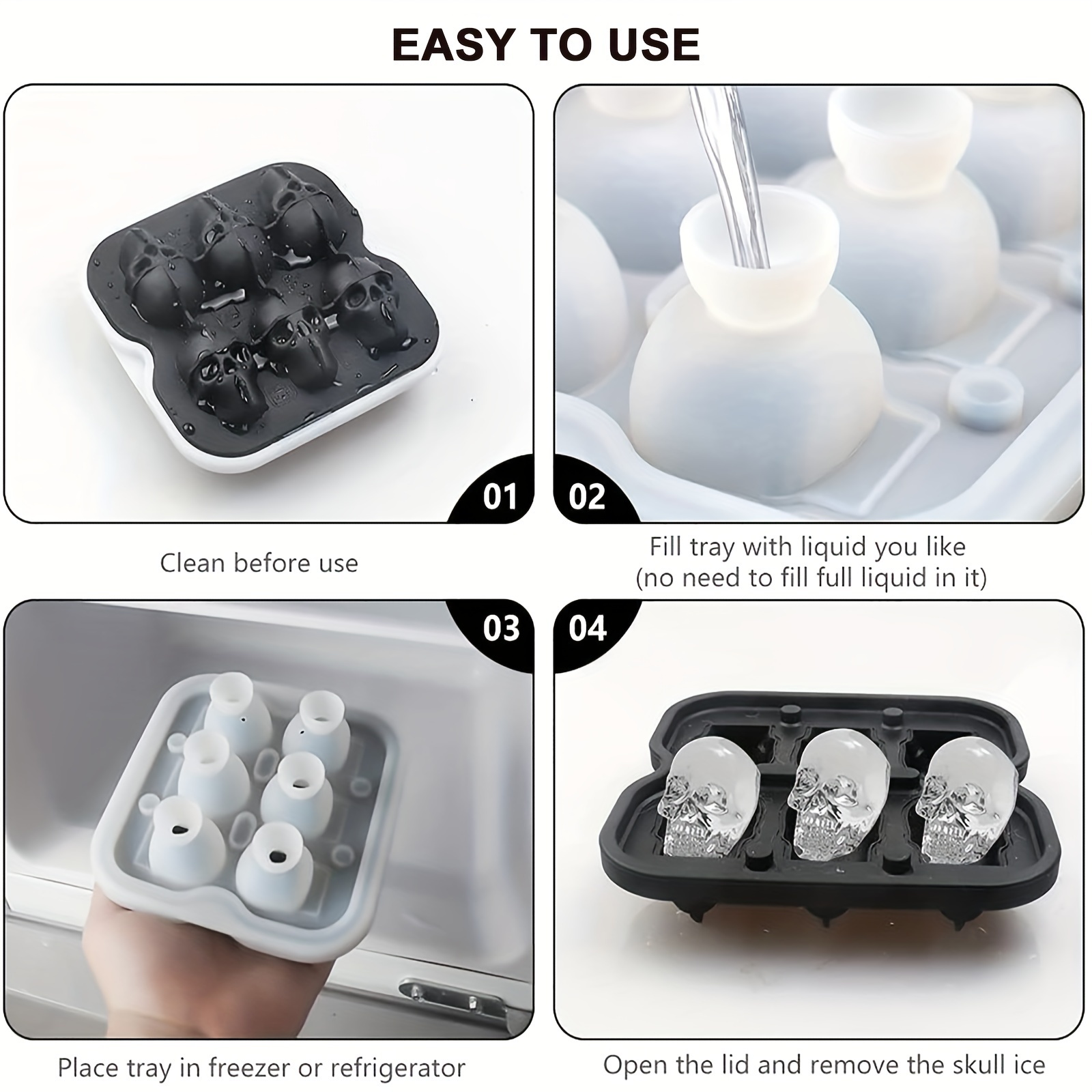 Schädel Eis Ball Form Silikon  – Ice Mold Sphere Bewertung und Preis
